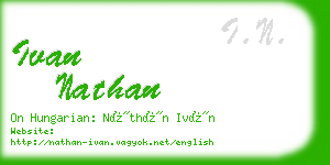 ivan nathan business card